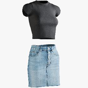 3D Skirt with Tshirt model